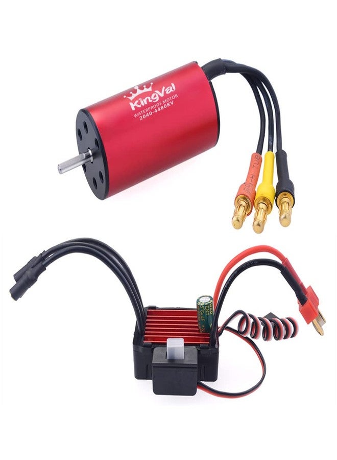 KingVal Replacement 2040 4480KV Waterproof Brushless Motor Shaft 2.3mm with 25A Brushless ESC Combo Compatible with 1/16 1/18 RC Car - Image 1